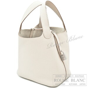 �y�G�����X/�s�R�^�����b�N/�s�R�^��/HERMES/�V�i/�o�b�O�z�G�����X�@�s�R�^�����b�NPM/18�@�N���@�g�������N���}���X�@�V���o�[����@�y�V�i�zHERMES Picotin lock PM/18 Craie Taurillon Clemence Silver Buckl