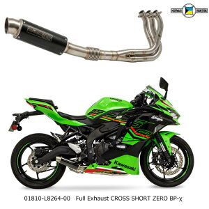 �y�������L�z01810-L8264-00 (KAWASAKI : Ninja ZX-25R SE/ZX-25RR '23-25/26-) Full Exhaust CROSS SHORT ZERO BP-�� (�u���b�N�p�[���E�J�C) �o�C�N ���{�F�� �������s�� �J���T�L �t���G�L�]�[�X�g �}�t���[ �N���X �V��