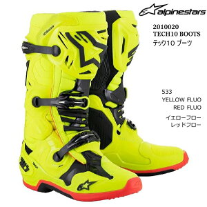 yAlpinestarsz2010020 TECH10 BOOTS (533 YELLOW FLUO RED FLUO) ApCX^[Y ebN10 (CG[t[bht[) oCN Ki It[hu[c MX [VOu[c