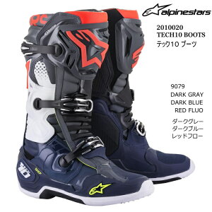 �yAlpinestars�z2010020 TECH10 BOOTS (9079 DARK GRAY DARK BLUE RED FLUO) �A���p�C���X�^�[�Y �e�b�N10 (�_�[�N�O���[�_�[�N�u���[���b�h�t���[) �o�C�N ���K�i �I�t���[�h�u�[�c MX ���[�V���O�u�[�c