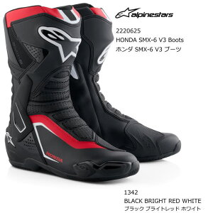 �yAlpinestars�z2220625 HONDA SMX-6 V3 BOOTS (1342 BLACK BRIGHT RED WHITE) �A���p�C���X�^�[�Y �z���_ ���C�f�B���O�u�[�c (�u���b�N �u���C�g���b�h �z���C�g) ���K�i