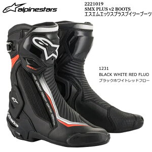 yAlpinestarsz2221019 SMX PLUS v2 BOOTS (1231 BLACK WHITE RED FLUO) ApCX^[Y SMXvXv2u[c (ubNzCgbht[) oCN Ki I[hu[c [VOu[c