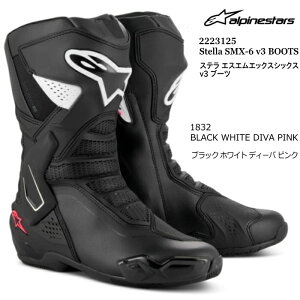 yAlpinestarsz2223125 STELLA SMX-6 V3 BOOTS (1832 BLACK WHITE DIVA PINK) Xe GXGGbNX VbNX (ubNzCgfB[osN) oCN Ki I[h CfBOu[c