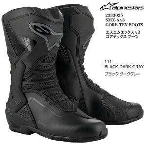 yAlpinestarsz2333025 SMX-6 v3 GORE-TEX BOOTS (111 BLACK DARK GRAY) ApCX^[Y SAebNX u[c (ubN_[NO[) oCN Ki hCfBO