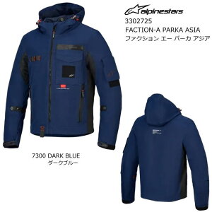 [2026�t�ă��f��]�yAlpinestars�z3302725 FACTION-A PARKA ASIA (7300 DARK BLUE) �A���p�C���X�^�[�Y �t�@�N�V���� �G�[ �p�[�J �A�W�A (�_�[�N�u���[) ���K�i �o�C�N ���C�f�B���O �W���P�b�g