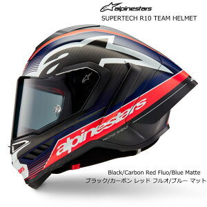 yAlpinestarsz8201425 SUPERTECH R10 TEAM HELMET (1383 Black/Carbon Red Fluo/Blue Matte) J[{ ApCX^[Y X[p[ebN ttFCXwbg (ubN/J[{ bh/u[ }bg) oCN