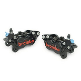 【brembo】ブレンボ 4ポットレーシングキャリパー 40mmピッチ ブラック/レッドロゴ (左:20.4756.57 / 20-4756-57) (右:20.4756.67 / 20-4756-67) バイク ブレーキキャリパー