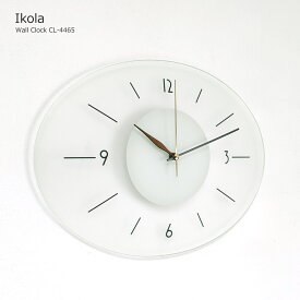 【クーポン配布中】壁掛け時計 掛け時計 ガラス おしゃれ 時計 北欧 ウォールクロック イコラ Ikola 静音 音がしない スイープムーブメント シンプル リビング ダイニング 寝室 新築 一人暮らし かわいい インターフォルム 半透明 透ける 新居 横長 CL-4465
