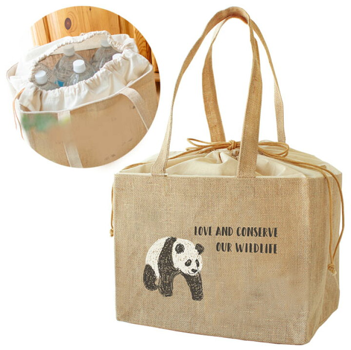 楽天市場 ジュートレジカゴバッグ 送料無料 沖縄700円 ぱんだグッズ バック 中華街 可愛い シャンシャン 香香 赤ちゃん 雑貨 お土産 ギフト プレゼント Ro0716 パンダまん老維新中華街大通り本店