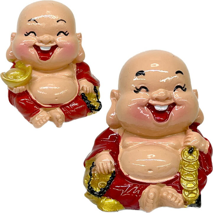 楽天市場】ミニ樹脂笑仏（布袋）ポリ置き物 ｜中国,仏像,神様,開運 