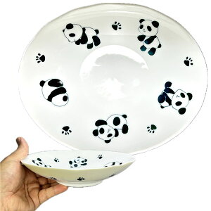 美濃焼にこにこパンダ60楕円皿(陶器製) |皿,陶磁器,食器,ぱんだグッズ,中国,中華街,可愛い,シャンシャン,香香,赤ちゃん,雑貨  ro0817