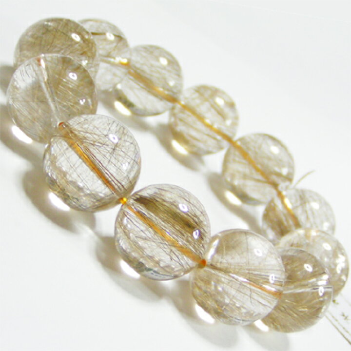 楽天市場】パワーストーンブレスレット・細金針水晶19mm(ルチル  