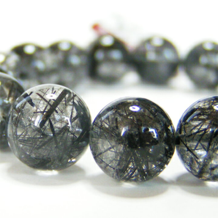 楽天市場】パワーストーンブレスレット太黒針水晶12mm37.8g(タイタン 