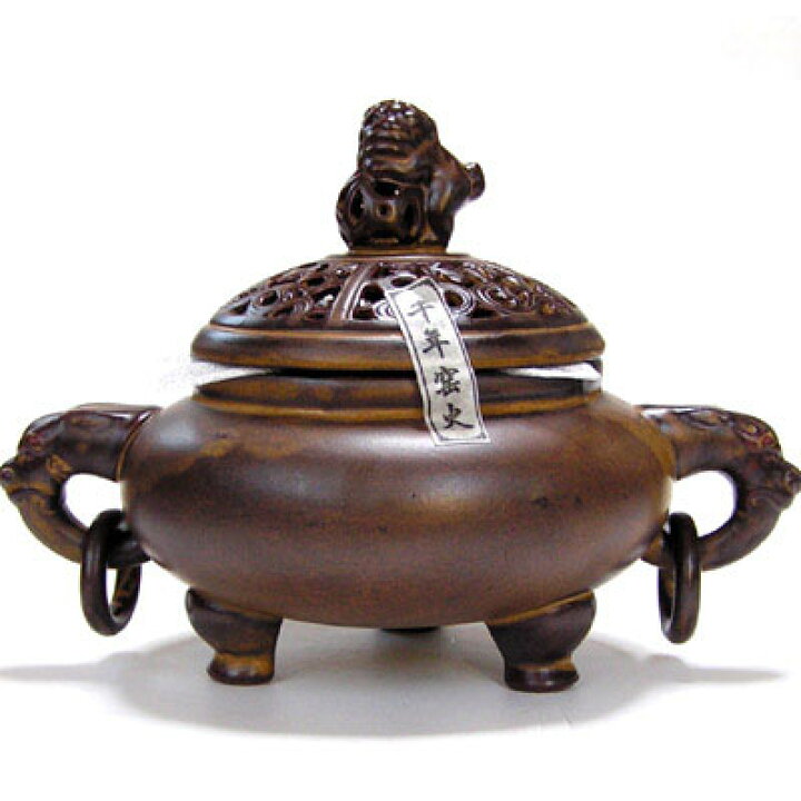 楽天市場】化粧箱入り 陶器 獅子香炉(獅決) 香立て 【送料無料 