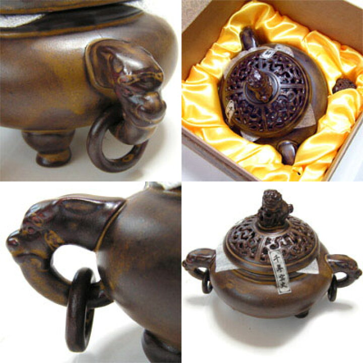楽天市場】化粧箱入り 陶器 獅子香炉(獅決) 香立て 【送料無料 