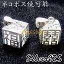 シルバー ジュエリー silver 925 立方体 ペンダント ヘッド 福字＆双喜 (大)（9mm）　ネコポス便なら【送料無料】 ｜アクセサリー,ジュエリー,中華街,中国,飾品 ro0502