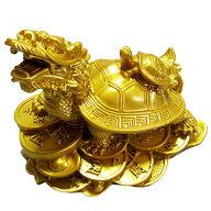 レジン置物 金ぴか龍亀 ｜樹脂,金ぴか,金色,ロングイ,置き物,開運,風水,グッズ・玩具,中国,中華街,レトロ…