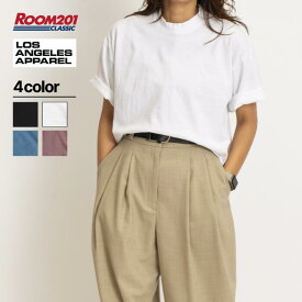 【スーパーSALE期間限定価格】ロサンゼルスアパレル 半袖Tシャツ1820GD 6.5オンス レディース クロップド丈 シンプル 無地 おしゃれ ブランド ロスアパ 白T 黒T へそ出し服 涼しい
