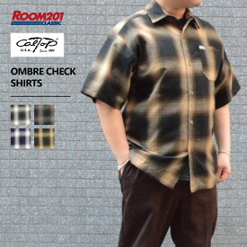 キャルトップ 半袖ネルシャツメンズ レディース ユニセックス 男女兼用 CALTOP 半袖 チェック柄 #2000S/S オンブレ フランネル