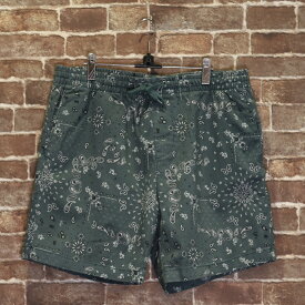 パックサン ペイズリー パンツメンズ レディース ユニセックス ショートパンツ ハーフパンツ 柄 ウエスト ゴム グレー グリーン服 インポート ブランド ファッション LA PacSun