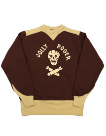 【送料無料】FREEWHEELERS(フリーホイーラーズ)〜"USAAF 90TH BG 320TH BSQ JOLLY ROGER" ATHLETIC SWEAT SHIRT〜