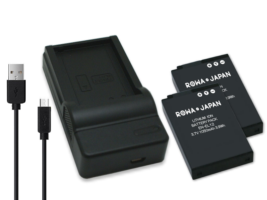 メール便送料無料 ロワジャパン 純正品と完全互換 USB充電器と電池2個 セール 登場から人気沸騰 NIKON EN-EL12 バッテリー ギフト ニコン 互換