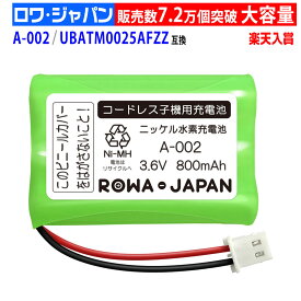 【容量1.4倍 通話時間UP】シャープ対応 SHARP対応 A-002 UBATM0025AFZZ HHR-T402 BK-T402 コードレスホン コードレス 電話機用 互換 バッテリー 充電池 ニッケル水素 ロワジャパン