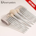 Rownyeon メイクブラシ セット ポーチ付き 12本 柔らかい 使いやすい 初心者向け 持ち運び 敏感肌向け 植物繊維 肌に…