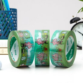 ビニールテープ 100m 梱包 森 うさぎさん シーリングテープ グリーン 印刷 個性的 かわいい パッキング 花 印刷 ギフト プレゼント ハンドメイド 梱包 梱包資材 ガムテープ 可愛い 韓国 雑貨 文房具 可愛い