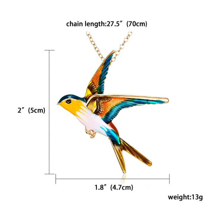 楽天市場】【送料無料】 ツバメ ブローチ ネックレス 鳥 インコ 2way  