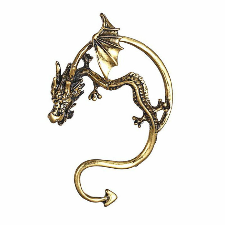 楽天市場 送料無料 ピアス ドラゴン メンズ 竜 龍 イヤーカフ V系 ロック パンク スチームパンク ビンテージ アクセサリー カッコイイ ガーリー シルバー ゴールド ハロウィン ロキシー工房 楽天市場店
