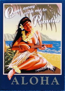 ハワイアン看板/ALOHAフラガール・ウクレレ