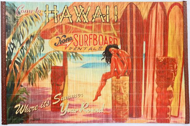 ハワイアン雑貨 最安値を目指します メール便 値下げ 送料無料 バンブーランチョンマット ハワイアン 買収 サーフボード