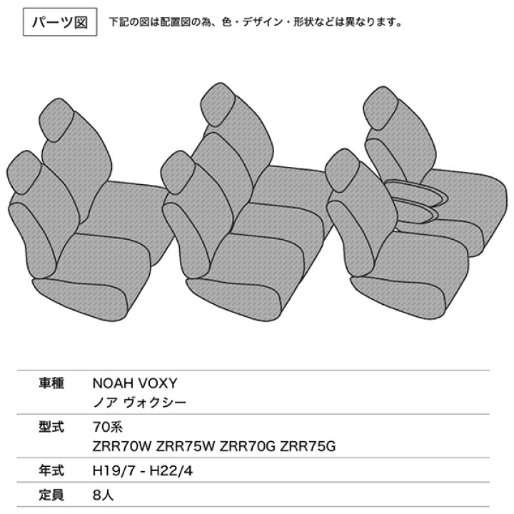 楽天市場】シートカバー ノア ヴォクシー 70系 ZRR70W ZRR75W ZRR70G 