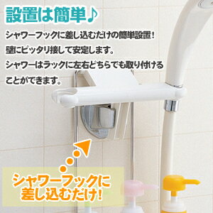 隙間収納バスシャンプー収納『ステンレス製シャワーラック2段』シャワーフックに差込むだけ♪(A909)