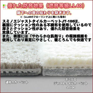 タイルカーペット【カード決済のみ】スミノエジャストタイルカーペットJT-10040cm角10枚入(SM-1-10)