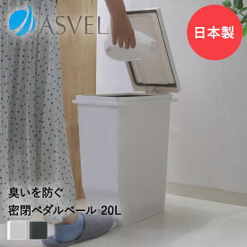 密閉ゴミ箱 分別 エバン 密閉ペダルペール 20L アスベル | ダストボックス リビング ごみ箱 ゴミ入れ 20リットル トラッシュカン ごみばこ オムツ ペダル式 生ごみ 密閉 おむつ用ゴミ箱 ふた付き ペダル スリム