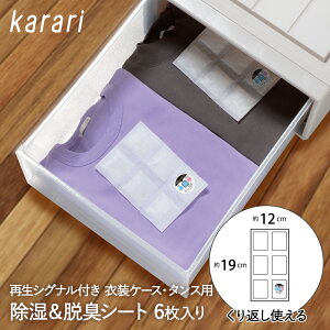 除湿 & 脱臭 シート 衣装ケース タンス 用 6枚入 karari HO2133 アネスティ | 除湿シート 脱臭シート 衣類 衣類用 衣類収納 衣類ケース 収納ケース 湿気対策 湿気 吸湿 除湿剤 消臭 タンス用 衣替え