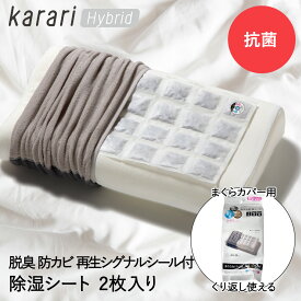 脱臭 & 除湿 シート まくらカバー 用 2枚入 karari ハイブリッド HO2138 アネスティ | 除湿シート 脱臭シート 除湿マット 枕 まくら 枕用 寝具 寝具用 加齢臭 収納 布団収納 湿気対策 湿気 除湿剤