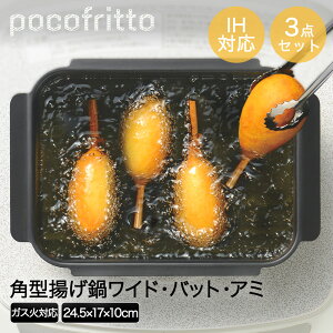 IH対応 角型揚げ鍋 ワイド アミ付 RB-2926 ポコフリット 和平フレイズ | 角型 揚げ物 鍋 スクエア ガス火 揚げ物鍋 天ぷら鍋 てんぷら鍋 油鍋 フライ鍋 鉄鍋 ih 調理道具 キッチン用品 お鍋 一人