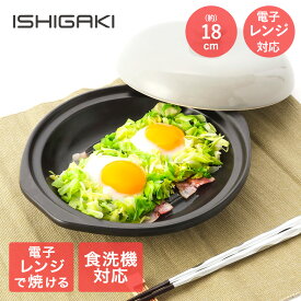 耐熱陶器 レンジ魚焼きプレート丸型蓋付 19cm イシガキ産業 | 焼き魚 焼魚 調理 プレート 電子レンジ オーブン 魚焼き 調理器 魚 焼ける 簡単 ほったらかし調理 調理 焼き 電子レンジ専用調理器 グリル 肉炒め レンジ調理用品 お肉 炒め物 魚焼きグリル フタ 蓋 鍋 調理鍋
