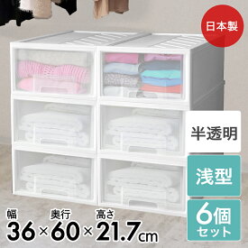 【ポイント3倍 5/9(土)20:00〜5/16(土)01:59まで】 クローゼット 収納ケース 引き出し ファインコンテナ 浅型 6個セット アイボリー 日本製 平和工業 | 収納 プラスチック 衣装ケース 押入れ 押し入れ収納 白 ボックス 収納ボックス 衣類 ケース 服 クローゼット収納