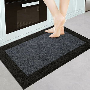 洗濯機で洗えるキッチンラグ、20" x 32" (約50×80cm) 床用滑り止めクッション付きキッチンマット、廊下、ランドリー、バスルーム、ドア用吸収性ランナーラグ