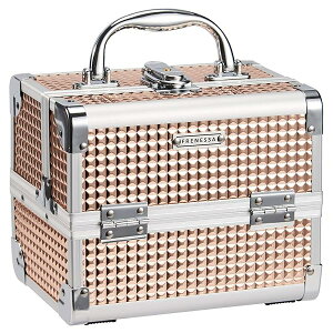 メイクボックス 鏡付き 2つトレー コスメボックス 子供 化粧箱 化粧品収納 メイク道具 ネイル収納 化粧ボックス (ダイヤモンド)