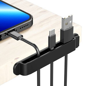 3���� �P�[�u���z���_�[ PC�� �P�[�u���N���b�v 11�� �[�d�P�[�u�� �Œ� USB �R�[�h�N���b�v �����h�~ �P�[�u�� �N���b�v �z�� ���[�p �\��t���^�C�v (�u���b�N)