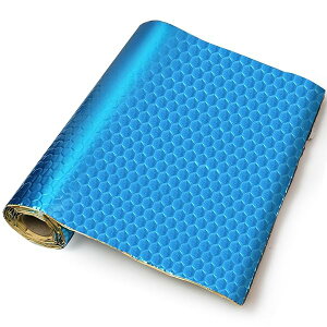 デッドニング 車 吸音材 車用デッドニングシート 遮音 シート 制振シート 車 デットニング材 アルミニウム 厚み2mm 幅46cm 制振 吸音 遮音 断熱 ハサミでカット可能 取付簡単 カー用品 (ブルー-