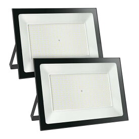LED投光器 屋外 200W コンセント式 超薄型 作業灯 防犯灯 玄関ライト 昼光色 80-150V適用 IP66防水 自由調整 高輝度 2M 廊下 ケーブル 倉庫 ガレージ 看板灯 BBQ 庭園 夜間作業 駐車場 PSE認証済 【2Pプラグ 2個
