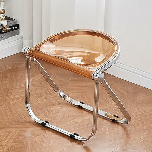 【送料無料】パイプ椅子 折り畳み 折りたたみ椅子 パイプイス クリアチェア スタッキングチェア コンパクト収納 金属製 おしゃれ 北欧 チェアー オフィス リビング 部屋 (ブラウン)