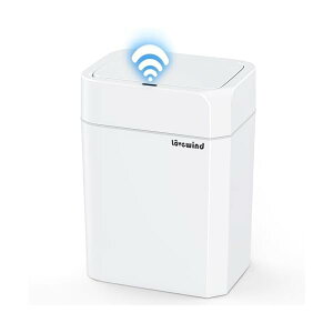 【送料無料】バスルームゴミ箱、12リットル自動ゴミ箱、蓋付き、バスルーム、寝室、キッチン、オフィス用、小型タッチレスモーションセンサーゴミ箱、ホワイト
