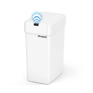 【送料無料】バスルームゴミ箱、9リットル自動ゴミ箱、蓋付き、バスルーム、寝室、キッチン、オフィス用、小型タッチレスモーションセンサーゴミ箱、ホワイト